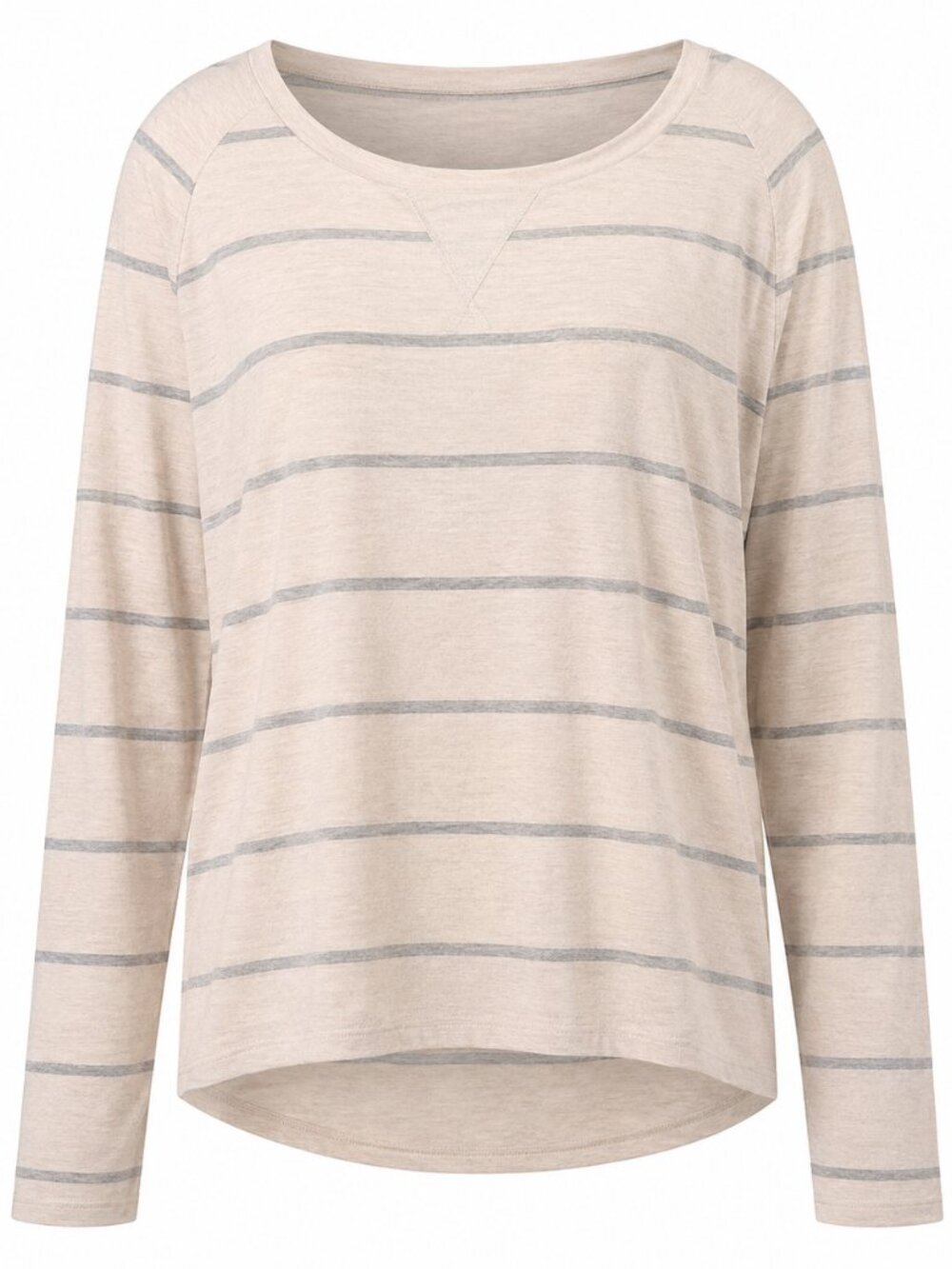 NWT POOF Women’s Pink Gray Striped Long Sleeve Top Lightweight Knit Large